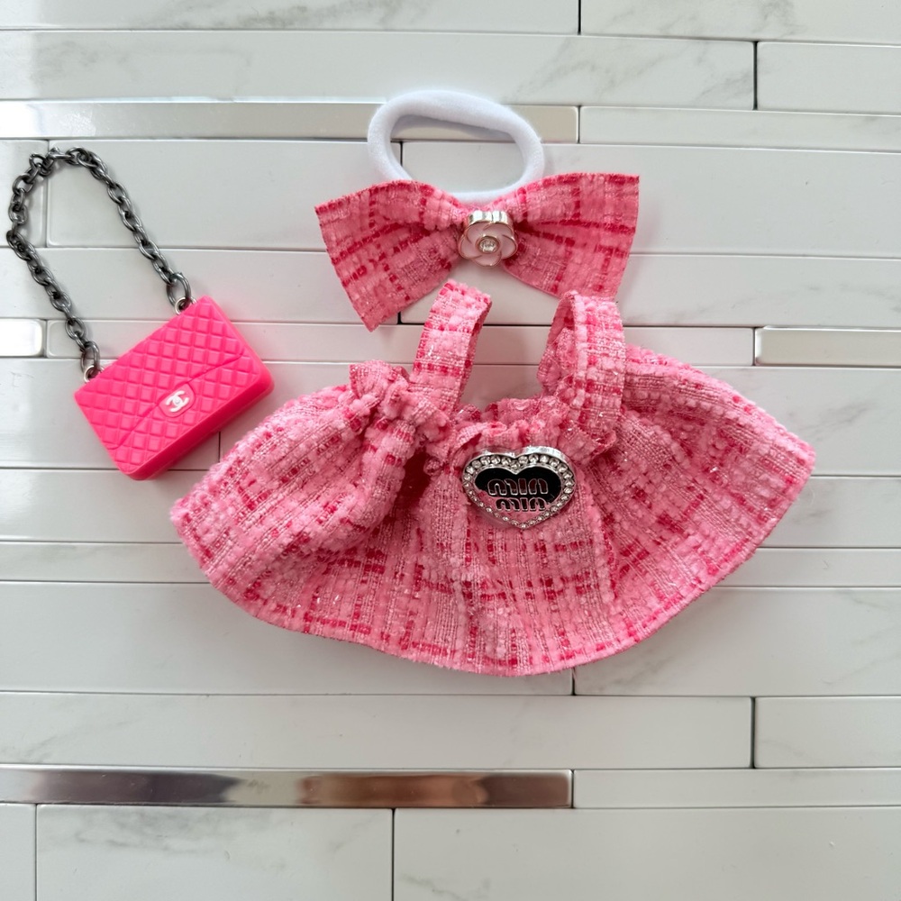 Labubu clothes Pink Labubu Doll Outfit with Accessories